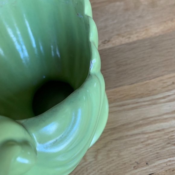 VTG Haeger Planter Cornucopia Handle Pottery Green Mid-century MCM - Picture 6 of 7